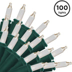 Brite Star 100 Count Mini String Christmas Lights, Clear - 22 feet Indoor/Outdoor Christmas Tree Lights with Green Wire