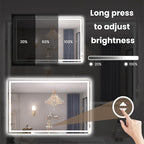 55"X30" LED Bathroom Mirror with Front Lights and Backlit, Anti-Fog, Dimmable, Shatter-Proof Tempered Glass, Lighted Bathroom Vanity Mirror for Wall with 3 Colors, Memory Function