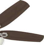 Hunter 52 inch Indoor Ceiling Fan with LED Lights - Ceiling Fan with Pull Chain, For Bedroom or Living Room, Standard Mount, No Remote, 5 Blades, Includes Bulbs - Builder Plus 53237, Brushed Nickel