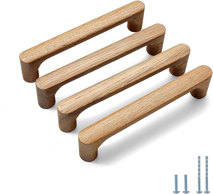 Burlywood Round 7-1/2in 8 Pcs Wooden Drawer Pulls Handle for Cabinets Kitchen Cabinet Door