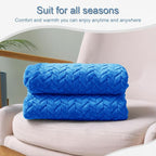 Exclusivo Mezcla Fleece Throw Blanket for Couch, 50x70 Inches Soft Cozy Jacquard Flannel Blankets, Lightweight Fuzzy Plush Warm Throws for Winter, Cobalt Blue