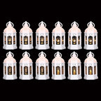 LLQ Mini Ramadan Lantern (12Pcs-5in) - Moroccan Small Lanterns Decorative, Eid Mubarak Decorations for Home, Ramadan Gifts for Family, Table Centerpiece