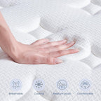 Full Mattress, 12 Inch Full Size Medium Plush Hybrid Mattress in a Box with Gel Memory Foam, Individually Pocketed Springs for Support and Pressure Relief, 100-Night Trial