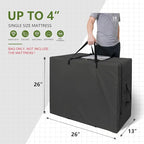 Cuddly Nest Folding Mattress Storage Bag - Heavy Duty Carry Case for Tri-Fold Guest Bed (Fits 4" Single Mattress,Black)