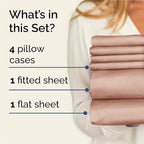 King 6 Piece Sheet Set - Comfy Breathable & Cooling - Ultra Soft Hotel Luxury Bedding Set with 8-16 Inch Deep Pockets - 1 Flat & 1 Fitted Sheet & 4 Pillowcases - Cozy, Wrinkle Free & Easy Care - Mauve