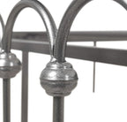 TUSEER Metal Bed Frame Queen Size with Vintage Headboard and Footboard Platform Base Wrought Iron Bed Frame Gray Silver (Queen, Gray Silver).