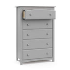 Storkcraft Kenton 5 Drawer Dresser (Pebble Gray) – GREENGUARD Gold Certified, Dresser for Kids Bedroom, Includes Safety-Focused Interlocking Drawer System