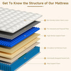 Queen Mattress 14 Inch, Hybrid Memory Foam Mattress with Zoned Pocket Springs Support and Motion Isolation, Medium Firm Feel Pressure Relief for Bed 80" x 60"