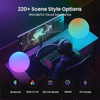LOFTEK Color Changing Night Light, Smart LED Lamp with Bluetooth APP and Remote Control, Music Sync, 220 Scene Modes, 12-inch RGB Ball Mood Lighting for Living Room, Bedroom Event(Corded Electric)