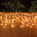 Kringle Traditions 8.5 ft 150 Clear Icicle Lights - White Wire, Indoor/Outdoor Christmas Icicle Lights