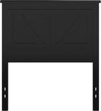 Glenwillow Home Farmhouse Style Wood Panel Headboard in Black - Twin Size