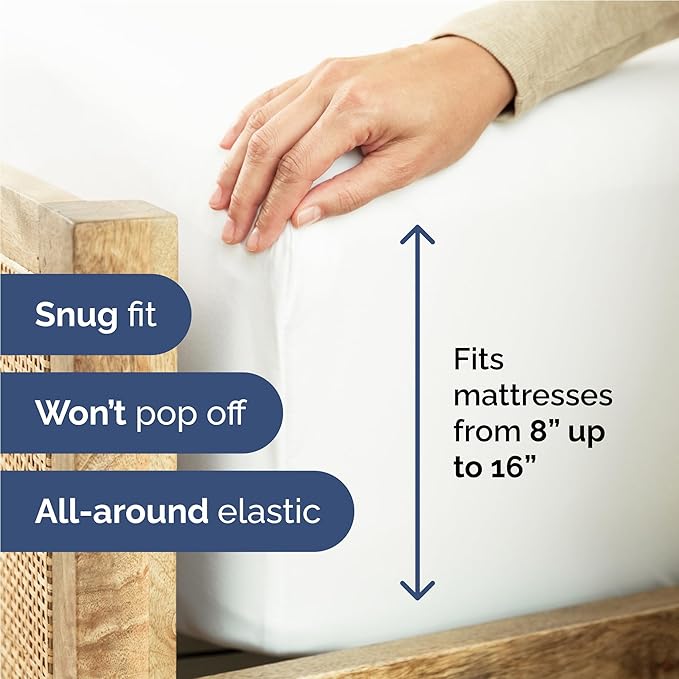 Full 6 Piece Sheet Set - Comfy Breathable & Cooling - Ultra Soft Hotel Luxury Bedding Set with 8-16 Inch Deep Pockets - 1 Flat & 1 Fitted Sheet & 4 Pillowcases - Cozy, Wrinkle Free & Easy Care - White
