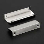 Ravinte Hardware 10 Pack Silver Cabinet Handles, 4 Inch (102mm) Finger Edge Pulls, 3 Inch Hole Center, Finger Pulls for Cabinets
