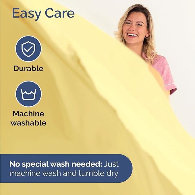 Twin 4 Piece Sheet Set - Comfy Breathable & Cooling - Ultra Soft Hotel Luxury Bedding Set w/ 8-16 Inch Deep Pockets - 1 Flat & 1 Fitted Sheet & 2 Pillowcases - Cozy, Wrinkle Free & Easy Care - Yellow