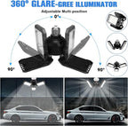 LED Garage Lights Bulb 4 Pack -80W, 8000LM 6500K Led Shop Light with 3 Deformable Panels, Basement Barn Light Garage Ceiling Lights, E26/E27 for Garage, Warehouse, Shop, Basement