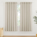 RYB HOME Sheer Curtains 63 inches - Solid Linen Texture Window Shades, Back Tab Hanging Light Airy Privacy Sheer for Bedroom Living Room Cafe, Angora, W 52 x L 63 Long, 1 Pair