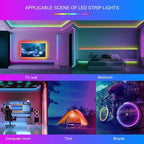 100ft Led Lights for Bedroom, Led Strip Lights Music Sync Corlor Changing, Led Light Strip with Remote & App Control RGB Strip, Led Lights for Room Dorm Home Classroom Ceiling Decor