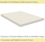 Mayton Soft 2-inch Foam Mattress Topper with Optimum Body Support | Comfortable and Breathable Bed Toppers for Mattress with Orthopedic Benefits, Helps Relieve Luber and Back Pain, King, White