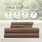 Linen Market Double-Brushed Microfiber California King Sheet Set 4 Piece – Oeko-TEX Certified Ultra Soft & Wrinkle-Free - 16" Deep Pocket Sheets Easy Care Cal-King Size - Taupe