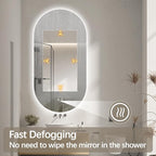 55"x28" Oval Led Bathroom Mirror with Lights, Frameless Backlit Vanity Mirror for Wall, Anti Fog Smart Mirror with 3 Colors Stepless Dimmable, Waterproof, Explosion-Proof, Vertical/Horizontal