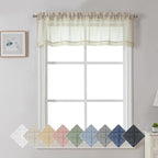 Aiyufeng Kirei Faux Linen Sheer Valance Curtain for Kitchen 14 Inch Length, Lightweight Soft Textured Valance for Farmhouse Bathroom Living Room Bedroom Toppers Windows, 60X14 Inch, 1 Piece, Linen