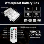 JMEXSUSS 2 Pack Battery Operated Rope Lights Outdoor Waterproof, Total 200LED 66ft 8 Mode/Remote Battery Christmas String Lights, Blue Pool Light for Trampoline Camping Balcony Garden Pool Decor