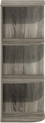 Furinno PASIR Book Shelf, 3-Tier Corner Bookshelf, Open Shelves Bookcase 9.3" x 12" x 31.5", for Living Room, Bedroom, Home Office, French Oak