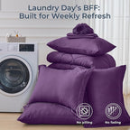 HEVUMYI Grape Purple California King Comforter Set - 7-Piece All Season Bed in a Bag Cal King, Ultra Soft Bedding Set with Comforter, Flat Sheet, Fitted Sheet, Pillowcases, Pillow Shams