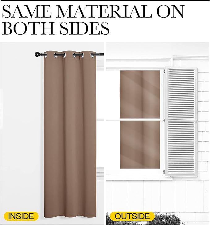 NICETOWN Blackout Draperies Curtains Panels - Window Treatment Thermal Insulated Solid Grommet Blackout Curtains/Panels/Drapes for Bedroom (Set of 2 Panels, 55 by 86 Inch, Cappuccino)
