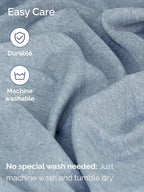 Extra Deep Twin Sheet Set - 4 Piece Breathable and Cooling Sheets - Hotel Luxury Bed Sheets Set - Easy Fit - Soft, Wrinkle Free and Comfy Sheets Set - Heathered Blue Sheet Set with Extra Deep Pockets