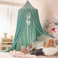 dix-rainbow Princess Decor Canopy for Kids Bed, Soft and Durable Bed Canopy for Girls Room Tent Canopy Dreamy Mosquito Net Bedding, Children Reading Nook Canopies Indoor(Green)