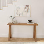 Plank+Beam Solid Wood Console Table, 56 Inch, Sofa Table, Narrow Entryway Table for Hallway, Behind The Couch, Living Room, Foyer, Easy Assembly, Pecan