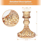 DARJEN Candlestick Holders Set, 12Pcs 4" H Taper Candle Holders Bulk, Glass Candle Holders for Wedding, Festival, Party & Windowsill Decor, Gold