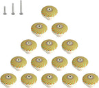 HUAMULAN 15 Pack Boheimian Retro Ceramic Knobs Vintage Dresser Button Shape Mushroom Boho Kitchen Petal Cabinet Pulls Cupboard Wardrobe Drawer Door Handles Glossy