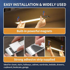Under Cabinet Lights,76 LED Operated Motion Sensor Light Indoor,1500mAh USB Rechargeable Closet Lights, 2 Pack Magnetic Dimmable Closet Lights，Wireless Under Counter Lights for Kitchen, Stairs