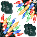 Christmas Lights Battery Operated 4 Pack 8 Feet 20 LED String Lights on Green Wire with 8 Modes Waterproof Tree Lights for Outdoor Indoor Holiday Party Garden Xmas Tree Decorations, Multicolor