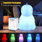 VSATEN Dinosaur Night Light for Kids, Cute Color Changing Silicone Baby Night Light with Touch Sensor, Portable Rechargeable LED Bedside Nursery Lamp for Toddler's Room, Gifts for Boys Girls, Green