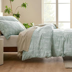 Bedsure Oversized Queen Comforter Set - Sage Green Bed Set, 3 Pieces Cute Floral Bedding, 1 Soft Reversible Botanical Flowers Comforter and 2 Pillow Shams