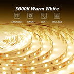 dalattin Warm White LED Strip Lights 50ft, Led Lights Strip Dimmable Bright 24V 3000K, 900 LEDs Lights for Bedroom, Mirror, Kitchen, Strong Adhesive（2 Rolls of 25ft）