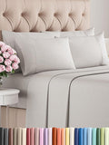 King Sheets Set 6 Piece - Includes 4 Pillowcases - Bed Sheets King Size - Soft Hotel Luxury Bedding - Cooling, Comfy, Cozy & Breathable - 1 Flat, 1 Fitted & 4 Pillowcases w/ Deep Pockets - French Grey