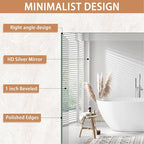 Frameless Mirror for Bathroom Vanity,12x20in Wall Mounted Mirrors for Over Sink Decorative Rectangular Frameless Mirror,With Polished Edge,Hangs Horizontally Or Vertically,Entryways,Room,Shatterproof