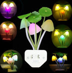 Color Change Led Night Light w/Smart Sensor, Plug-in Night Lights for Kids Adults Cute Mushroom Night Light Lamp Bedroom Home Decor Light Wall Lamps NightLight