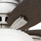Hunter Fan Company, 51082, 42 inch Newsome Brushed Nickel Low Profile Ceiling Fan with LED Lights and Pull Chain