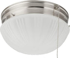 Westinghouse 6721000 Two-Light Flush-Mount Interior Ceiling Fixture with Pull Chain, Brushed Nickel Finish with Frosted Fluted Glass, Diameter: 8.75 Inches