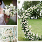 White Hydrangea Artificial Flowers Bulk, 40 Pcs Faux Hydrangea Flowers Heads, Artificial Fake Silk Hydrangea Flowers with Stems, White Flowers Artificial for Decoration Wedding Décor