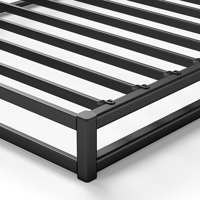 ZINUS Quick Lock Metal Smart Box Spring, 4 Inch Mattress Foundation, Strong Metal Structure, Easy Assembly, Queen White, Hassle & Headache Free