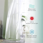 OVZME 2 Pieces Sage Green Sheer Curtains 108" Length for Farmhouse, Light Filtering Window Panel for Living Room Bedroom Dining, Sage Green, Each W42 X L108
