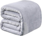 Polar Fleece Throw Blankets Travel Size for The Bed Extra Soft Brush Fabric Super Warm Sofa Throw Blanket 50" x 61"(Gray Travel)