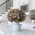 10PCS Fake Hydrangea Artificial Flowers Hydrangea Bouquet for Home Wedding Bridal Bouquet Office Party Table Centerpiece DIY Floral Decor (Autumn Purple)