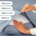 Full 6 Piece Sheet Set - Comfy Breathable & Cooling - Soft Hotel Luxury Bedding Set with 8-16 Inch Deep Pockets - 1 Flat & 1 Fitted Sheet & 4 Pillowcases - Wrinkle Free & Easy Care - Heathered Blue